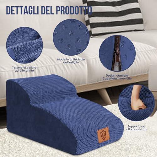 Produktbild Alopini 2 Stufen Hundetreppe, Wasserdicht Haustiertreppe, rutschfeste Hunderampe Bett für Hunde und Katzen