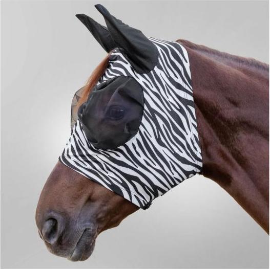 Waldhausen Puck Zebra Fliegenmaske für Pferde Warmblut, extra gross