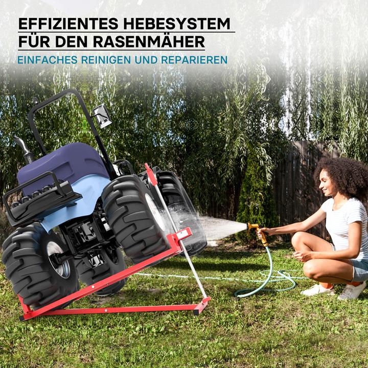 Image du produit Wiltec Cric lève pour tracteur tondeuse de 250 kg max. incl. Adaptateur, Cric de levage pour tondeuses auto (Tracteur de pelouse, Support pour machines de jardinage)