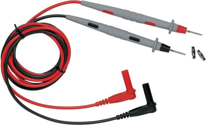 Image du produit Pomona Jeu de cordons de mesure pour multimètre avec adaptateur, 1.22m, noir, gris, rouge, laiton, nickelé
