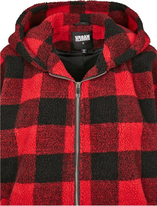 Immagine prodotto Urban Classics Giacca Sherpa da donna con cappuccio a quadri oversize (4XL)