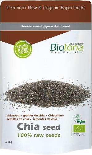 Actual product image Biotona Chia Seeds 100% Raw Seeds (400g bag) (Nature, 1 pcs., 400 g)