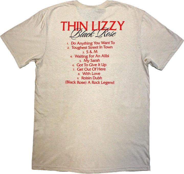 Immagine prodotto Thin Lizzy Black Rose Maglietta Elenco delle Tracce Adulto Unisex (XL)
