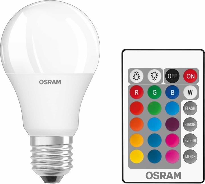 Osram Led Retrofit Rgbw Lamps With Remote Control (E27, 60 W, 806 lm, 1 x, G)