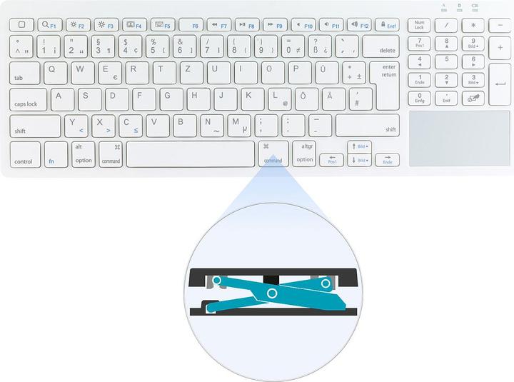 GeneralKeys Bluetooth-Tastatur für macOS mit Touchpad (DE, Kabellos)