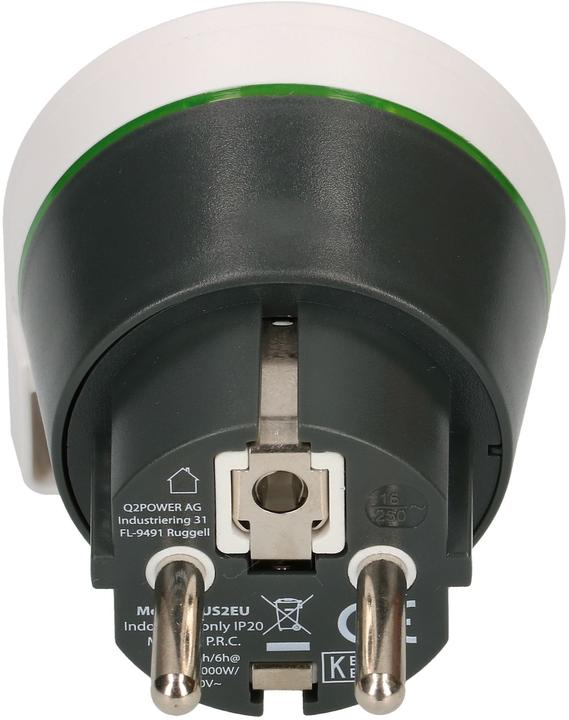 Actual product image Q2 Power Travel Adapter Australia/China to Europe