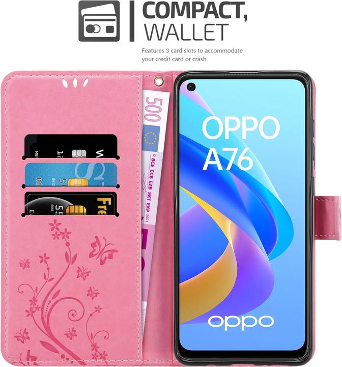 Immagine prodotto Cadorabo Custodia a libro floreale per Oppo A36 / A76 / A96 4G / K10 4G / Realme 9i (Realme 9i, Oppo A76, Oppo A36, Samsung Galaxy S10)
