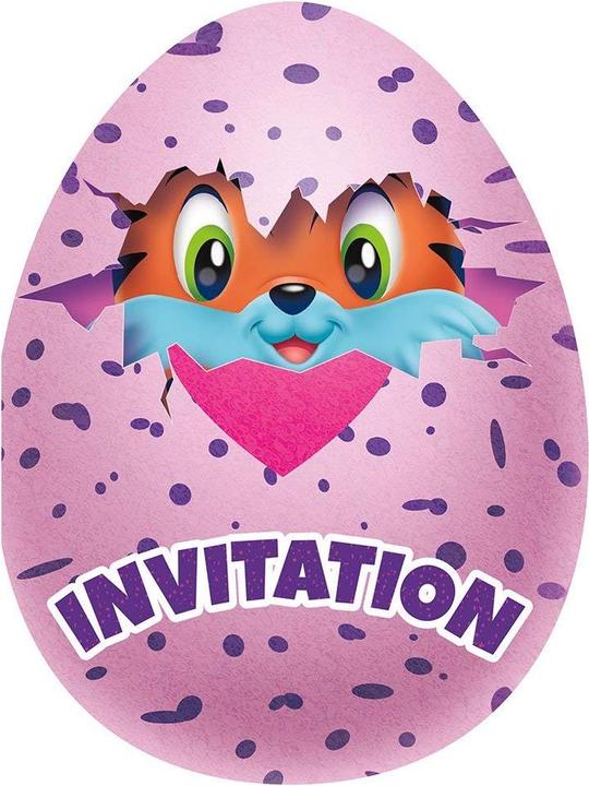 Produktbild Hatchimals Figur Einladungen Party 8erPack Papier (8 Stk.)