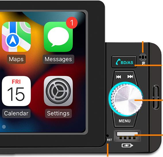 Immagine prodotto Werkstein Digitales Autoradio FM Transmitter, MP5, Bluetooth, CarPlay, Android Auto (Auto Android, MirrorLink, Apple Carplay)