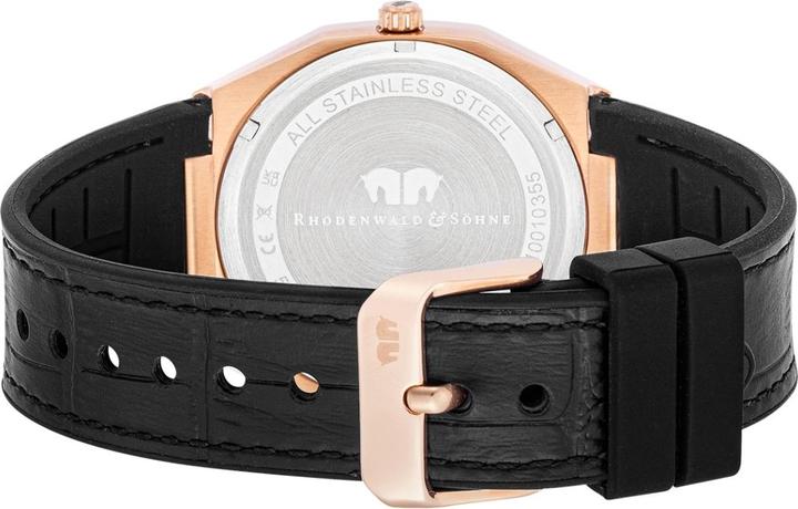 Produktbild Herren Quarzuhr Cooledge Echtleder/Silikon schwarz - 26521 (Analoguhr, 42 mm)