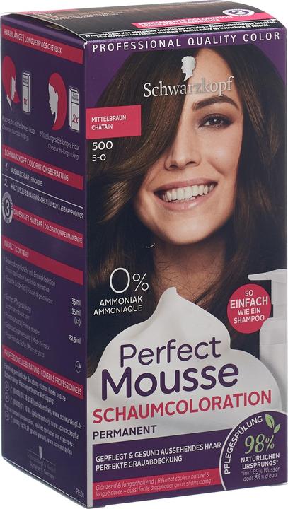 Produktbild Schwarzkopf Perfect Mousse Schaumcoloration (500 Mittelbraun)