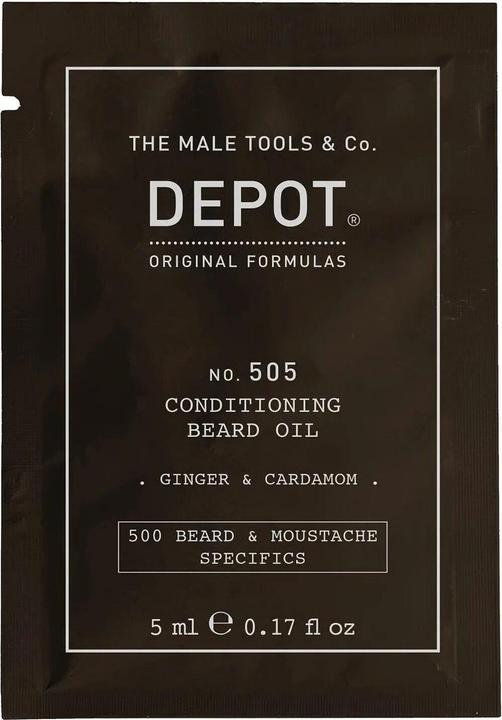 Immagine prodotto Depot Olio per barba n. 505 - Zenzero e cardamomo per lucentezza e morbidezza, 5 Ml (5 ml)