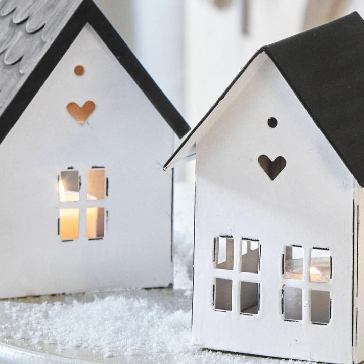 Actual product image Loberon Lantern Set of 3 Lambray white/black (3 x)