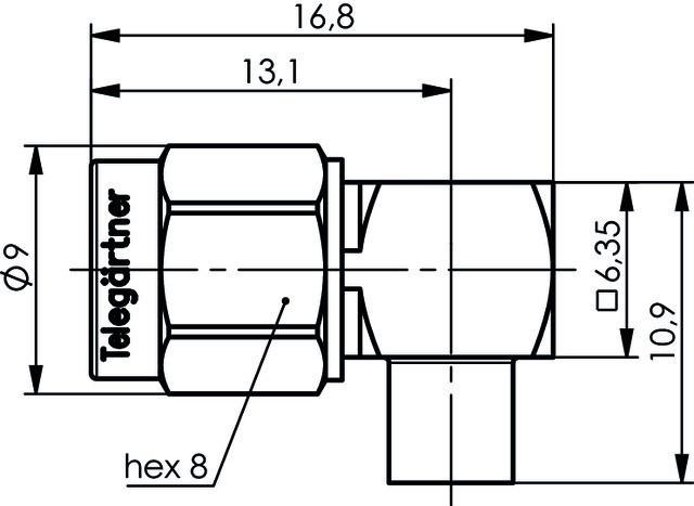 Image du produit Telegärtner Connecteur coaxial SMA coudé G11 Groupe de câbles : G11 (UT-85) (Câble d'antenne)
