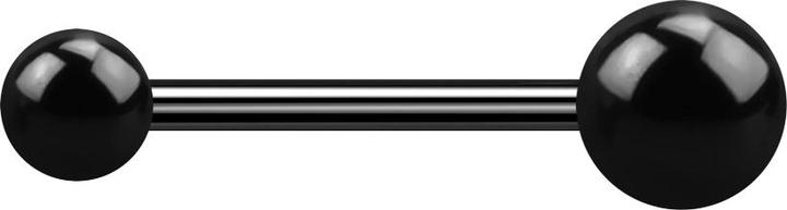 Star Piercing Micro Barbell schwarz mit zwei Kugeln (Chirurgenstahl 316L, ohne Messing)
