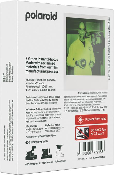 Image du produit Polaroid Color Film 600 Reclaimed Series (Polaroid 600, OneStep+ (en anglais))