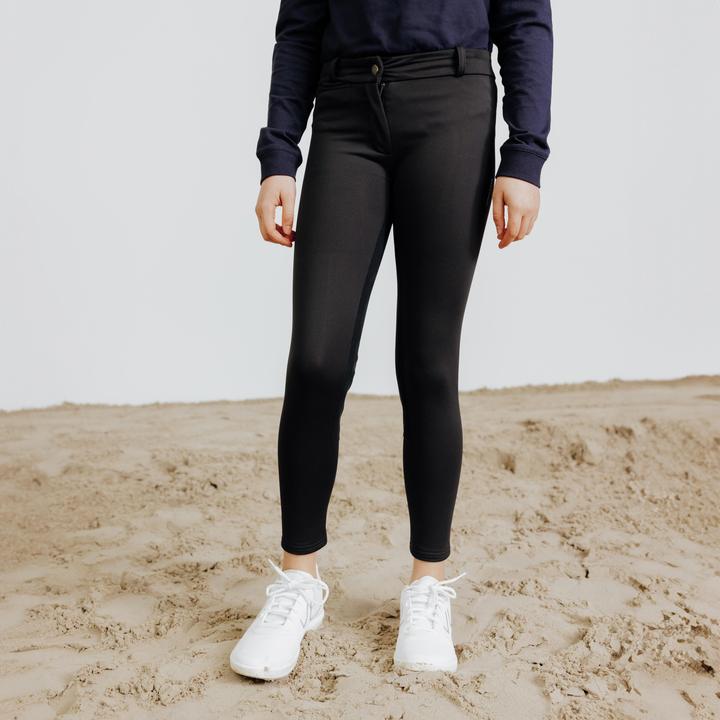 Immagine prodotto Fouganza Jodhpurs caldi da equitazione a sella intera per bambini 180 - Nero (164)