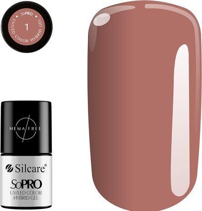 Silcare SILCARE SoPro Hybrid Gel lakier hybrydowy 001 7g (Dark Beige, Gel-Effekt Nagellack)