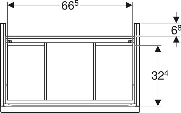 Actual product image Geberit iCon vanity unit for washbasin, 2 drawers, 74x61,5x47,6 cm, 502304 (74 x 47.5 x 61.5 cm)