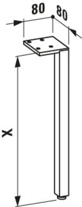 Produktbild Laufen Case Stellfuss-Set, für Waschtischunterbau H401601/2-H401621/2, Höhe 385mm, H4830980950041