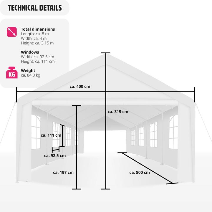 Produktbild tectake Mammut (800 cm, 400 cm)