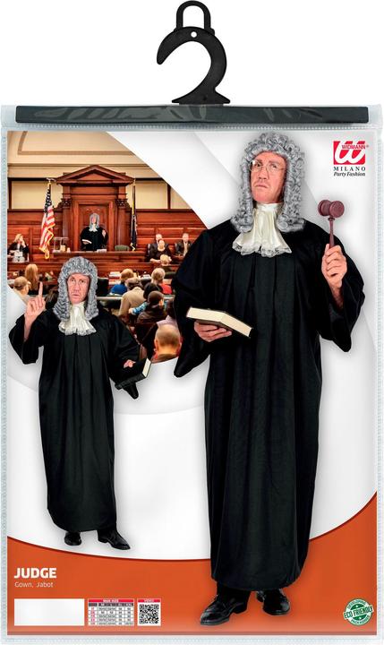 Actual product image Widmann Judge Robe Costume: Toga And Jabot (XL, XXL)