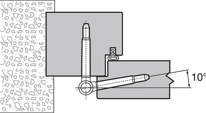 Actual product image SFS Door hinge 3-DIM 2-piece bolt 65 or 55 mm, load capacity 120 kg, ø 20 mm, galvanised silver