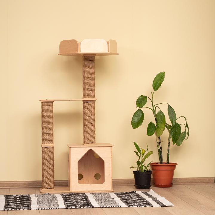 Produktbild Wowhelperco Bodenkratzbaum mit Haus