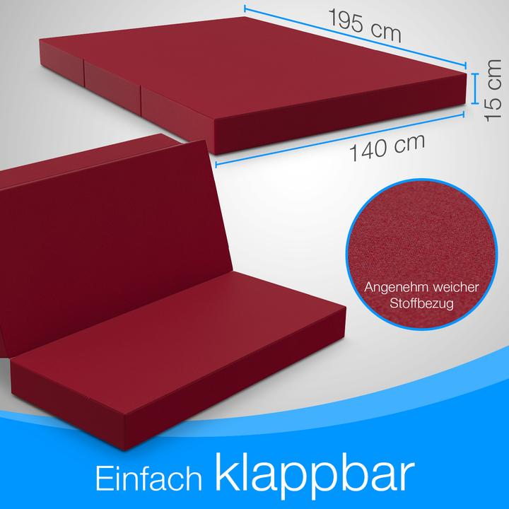 Actual product image Bestschlaf Klappmatratze, 3-teilige Faltmatratze, Reisebett, Gästematratze (140 x 195 cm, Foam core)
