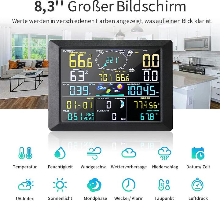 Actual product image Uzoli Wireless weather station with outdoor sensor and WLAN