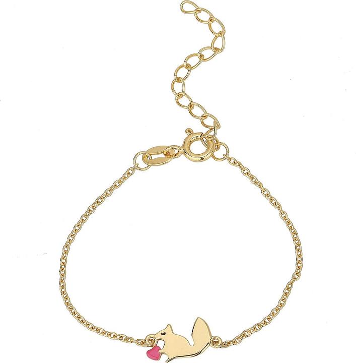 Leyda Eichhörnchen Kids Schmuck (16 cm, Emaille, Silber 925 1 Mikron Gelb Vergoldet 18k)
