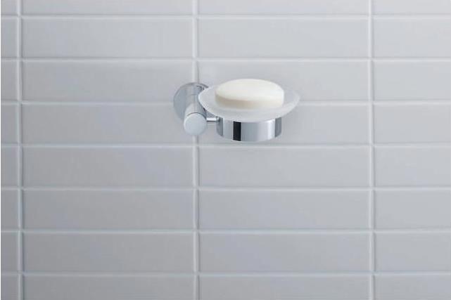 Produktbild Duravit Seifenhalter D-CODE mit Schale links chrom