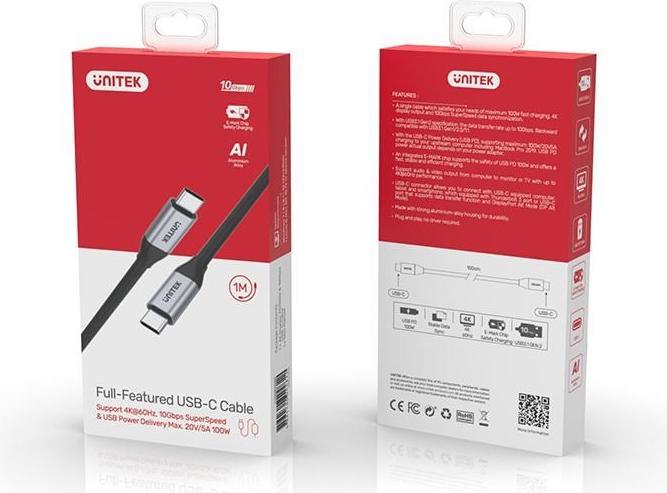 Actual product image Unitek C14082ABK (1 m, USB 3.2 Gen 2, 20 W)