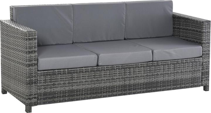Produktbild Outsunny 3 - Sitzer Rattansofa mit Kissen
