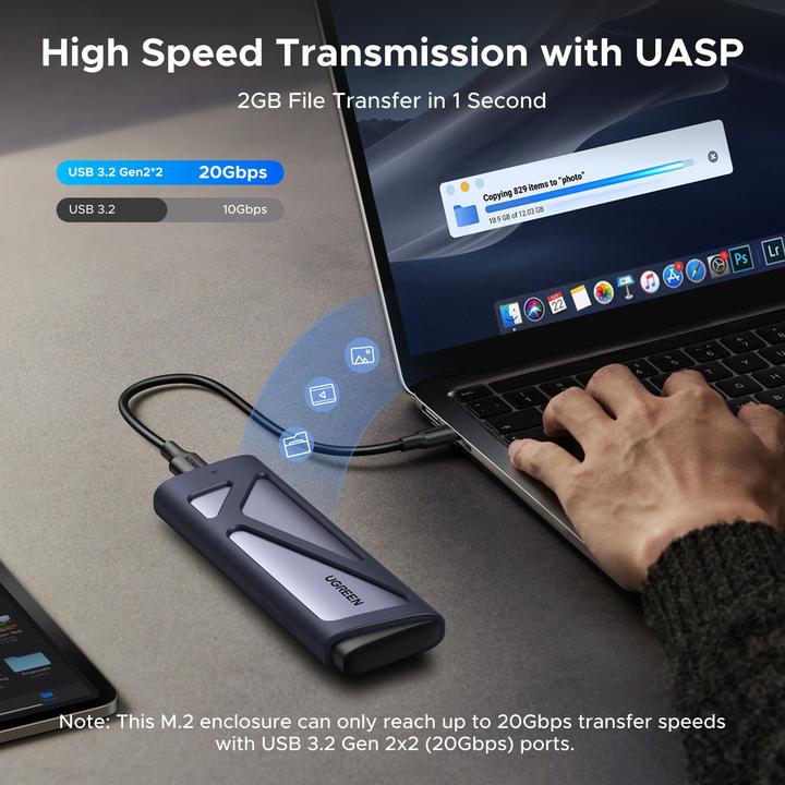 Produktbild Ugreen SATA SSD Enclosure (M.2 2260, M.2 2280, M.2 2230, M.2 2242)