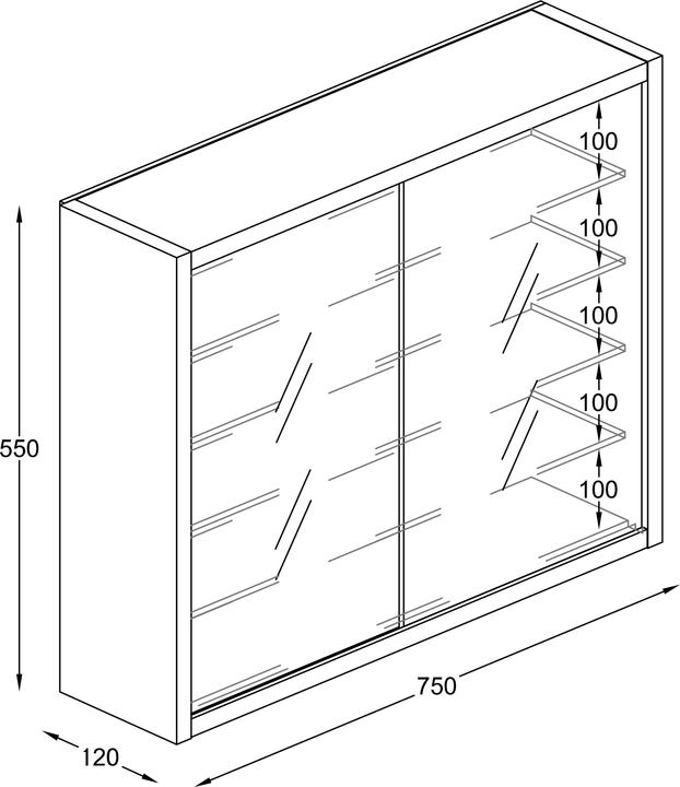 Produktbild VCM Hängevitrine Wandvitrine Glas Drivalo L