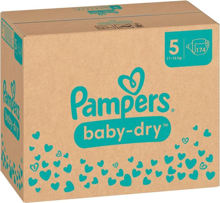 Actual product image Pampers Baby-Dry (Size 5, Monthly box, 174 Piece)