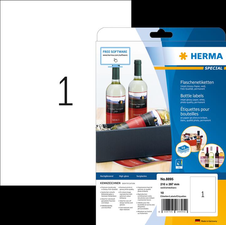Produktbild HERMA Hochglanz Etiketten A4
