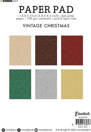 Image du produit art by marlene Bloc de papier "Vintage Christmas" 24 feuilles Essentials (190 g/m²)