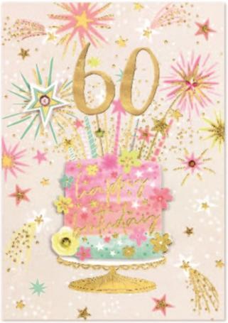 Produktbild Simon Elvin Grusskarte 60. Geburtstag 6erPack Karton (6 Stk.)