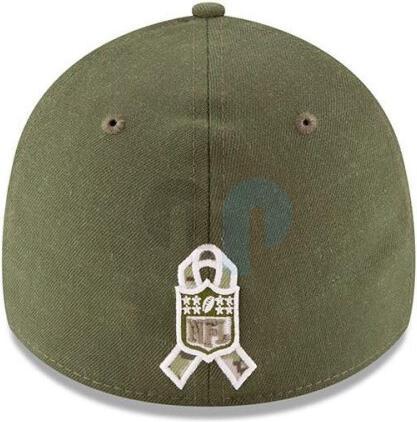 Actual product image New Era NFL - New Orleans Saints - On Field 2018 Salute To Service 39Thirty Cap Green SM (54, 55, 56, 57)