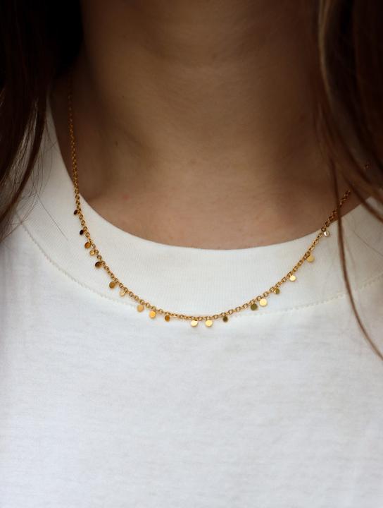 Immagine prodotto Tara Style Collana Boho Coins - Collana (impermeabile) (100% impermeabile, Acciaio inossidabile placcato oro 18k)