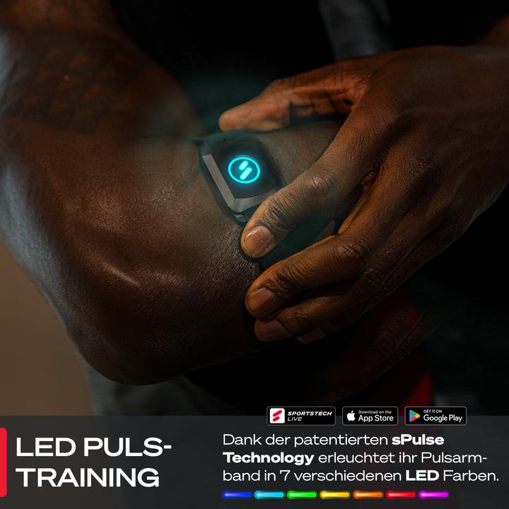 Actual product image Sportstech Heart Rate Monitor sPulse Heart Rate Monitor with Wristband via Bluetooth & Sensor LED | Smart HRM
