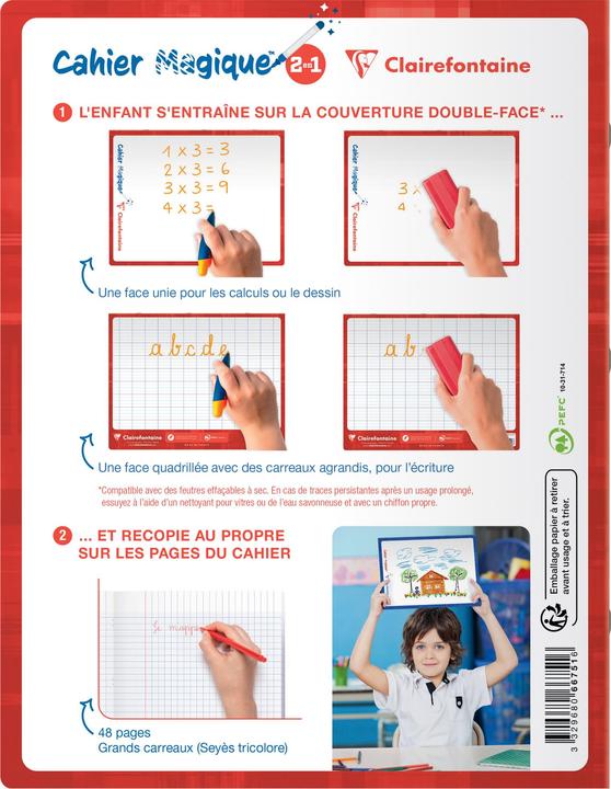 Clairefontaine Cahier Magique (17 x 22 cm, Checked, Hardcover)