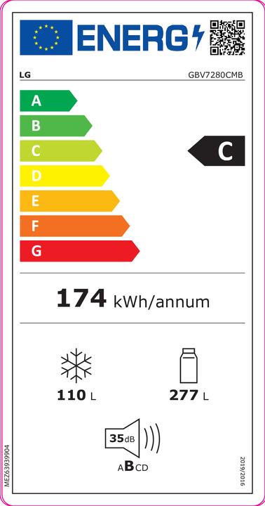 Energie-Label LG GBV7280CMB (387 l)