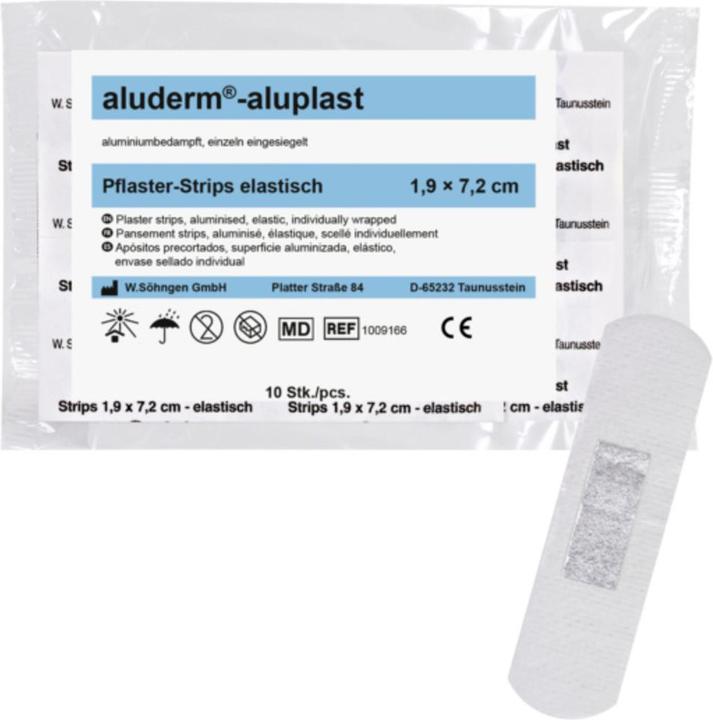 Actual product image Aluderm ® Wound plaster aluplast 2.5 x 7.2 cm (w x l) polyester fleece white 10 pcs./pack. (10 x)