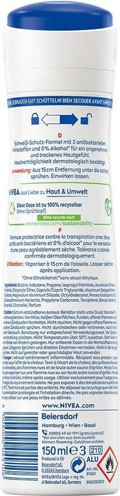 Nutritional values and ingredients NIVEA Dry Comfort (Spray, 150 ml)