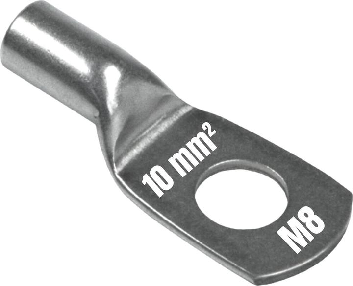 Produktbild Kalitec 10 Stück NR10-M8 Rohrkabelschuh Reinnickel 10mm² M8 I für sehr hohe Temperaturen bis zu 650°