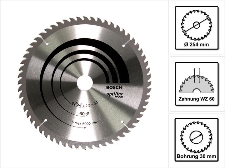 Actual product image Bosch Professional Zubehör PRO Wood circular saw blade, 254 x 2.8 x 30 mm