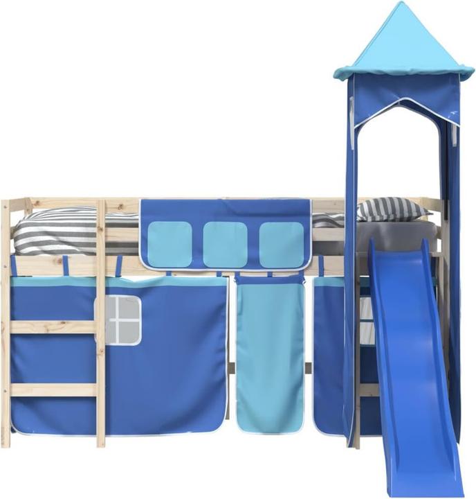 Immagine prodotto VidaXL Tende per letto a soppalco con torre Poliestere blu, colore